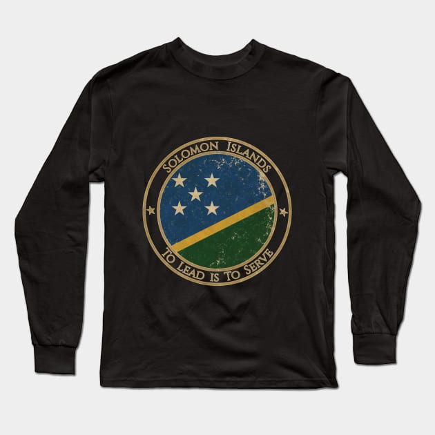 Vintage Solomon Islands Oceania Oceanian Flag Long Sleeve T-Shirt by DragonXX